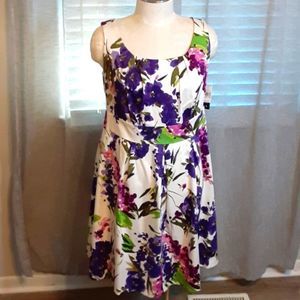 AGB White Dress with Floral Print